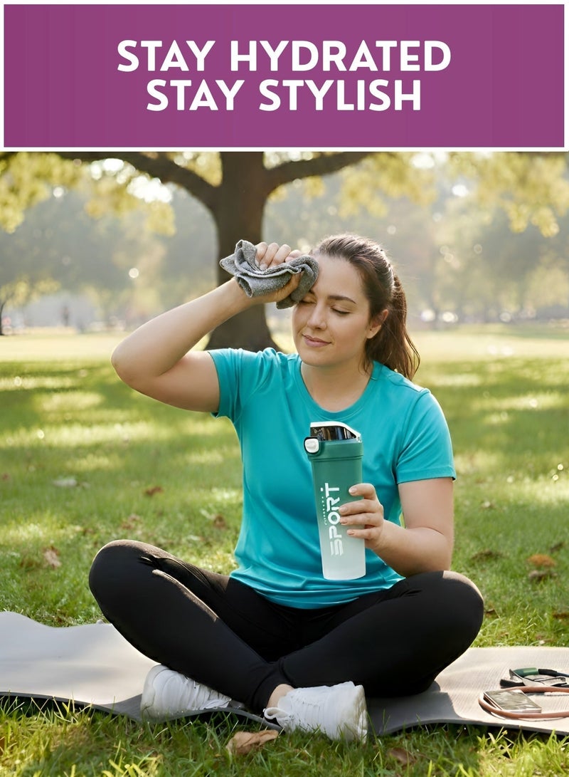 Zefzon Sports Water Bottle with Flip Lid – Leakproof BPA-Free Gym & Fitness Drinking Bottle, One-Click Lock, Portable Reusable Water Bottle for Workout, School, Office & Travel assorted colour - Image 2